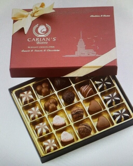 Carian's 1 lb box of assorted chocolates